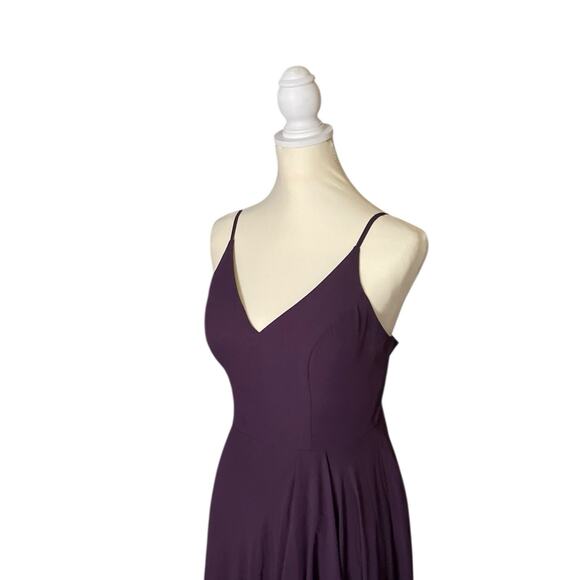 Azazie Stunning Purple V Neck Formal Bridesmaid Prom Dance Dress US Size 4 - Picture 3 of 9